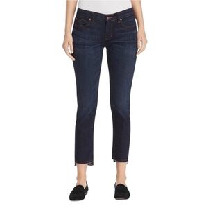 Eileen Fisher Organic Cotton Fray Step Hem Skinny Ankle Jeans Size 10